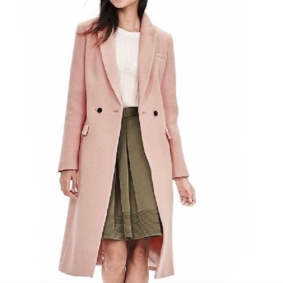 Banana Republic Jackets & Blazers - BANANA REPUBLIC PINK DOUBLE-BREASTED COAT PINK BLUSH MEDIUM